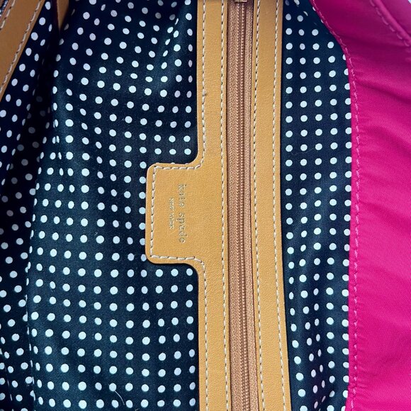 Kate Spade Pink Nylon Shoulder Tote Bag with Leather Trim - Picture 8 of 10